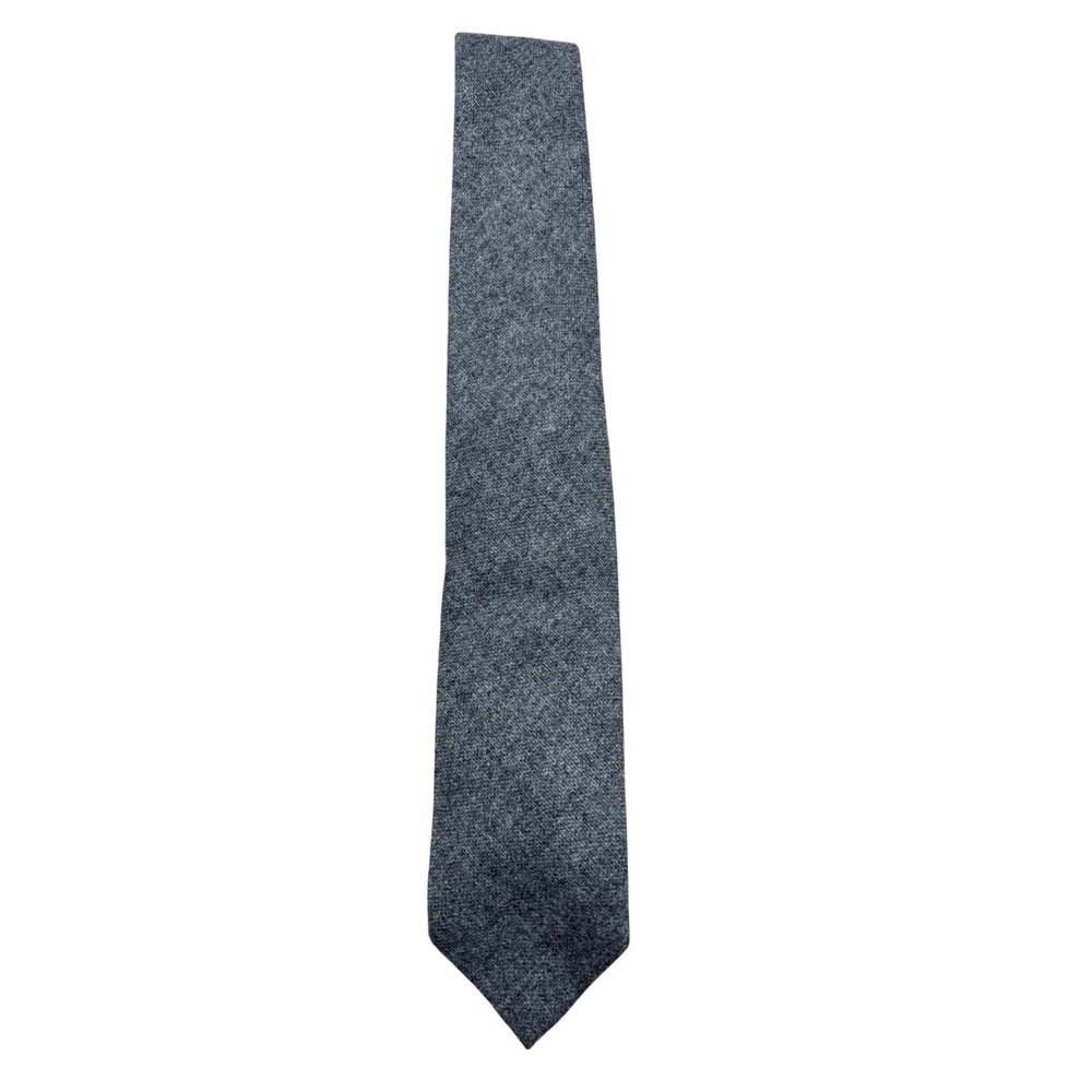Drakes London 100% Cashmere Tie Grey Heathered Handmade England Mens Necktie